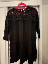H&M A line Dress Lace Black size EUR 38 UK10