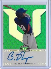2017 Leaf Valiant Draft Bubba Thompson Green Prismatic RC Auto 49/99 Rangers