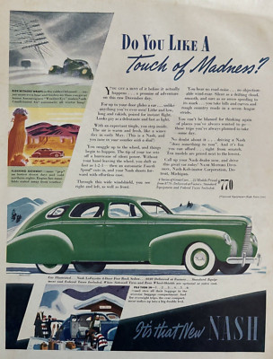 Nash Print Ad Lafayette 4 Door Fast Back $840 Detroit Mich Vintage Print Ad 1938