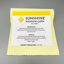 Sunshine Polishing Cloth For Jewelry and Metal Cleaning 7.5 x 5 inches