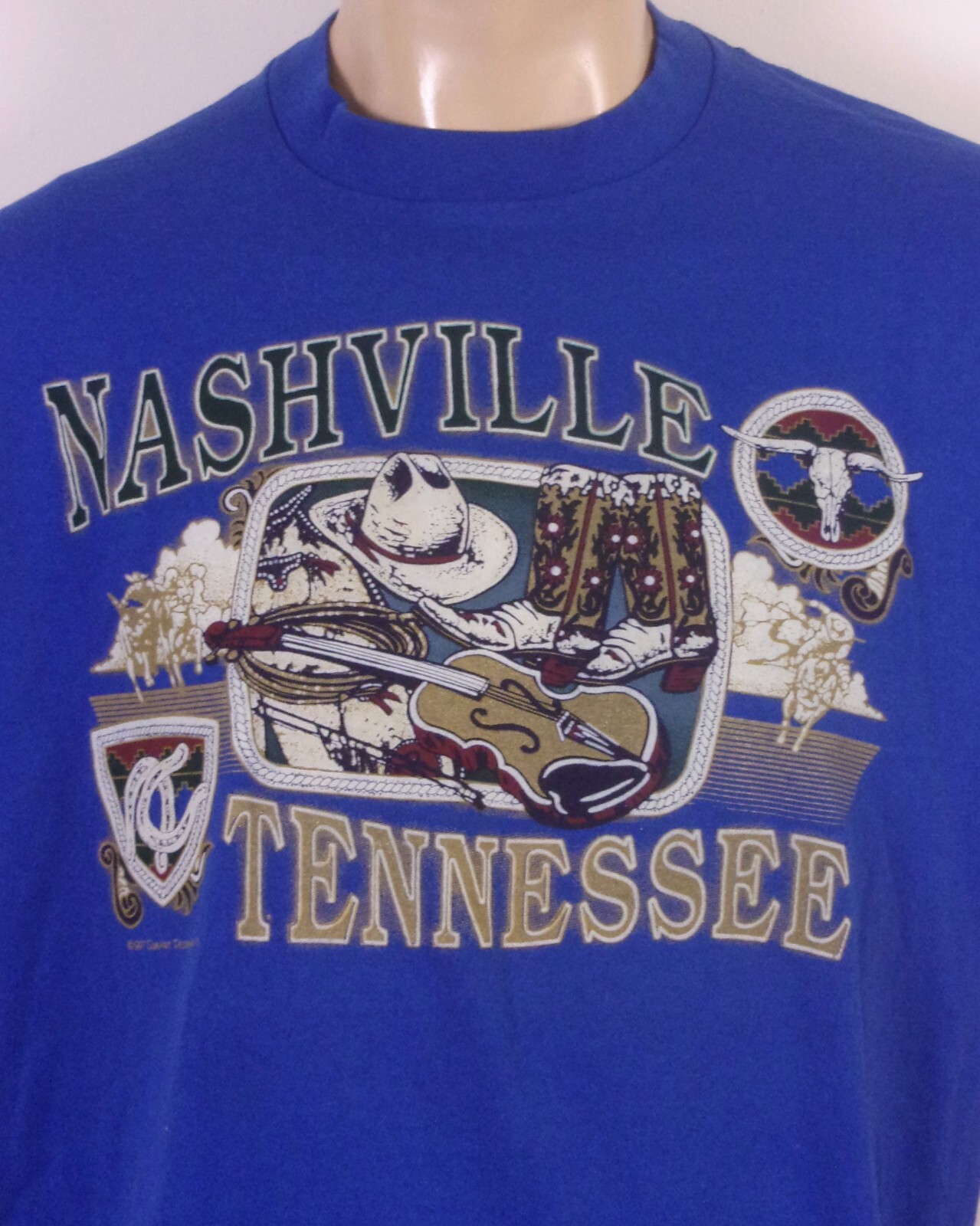 vintage 80s 90s single stitch Nashville Tennessee T-Shirt Cowboy SZ XL