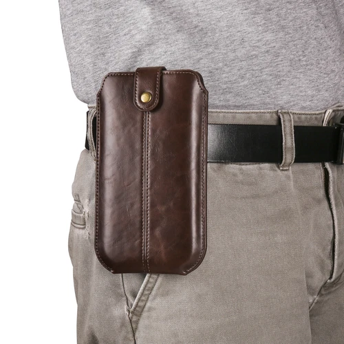 Leder Handytasche Handy Gürteltasche Universal Smartphone Tasche Schutzhüllen - Bild 7 von 9