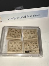 STAMPIN UP FABULOUS FOUR Wood Mount Stamp Set Set of 4 RETIRED 2004