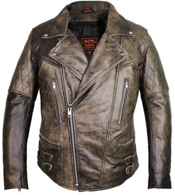 Designer Herren Motorrad Lederjacke Bikerjacke Vintage Jacke Motorradjacke  Used