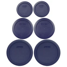 Pyrex (2) 7200-PC (2) 7201-PC (2) 7202-PC Blue Plastic Storage Lid Cover Set 2PK