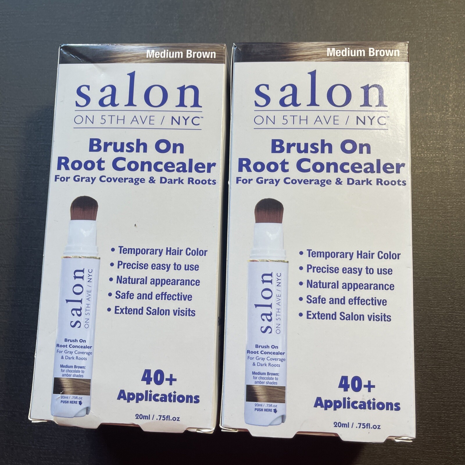 2x Salon on 5th Ave Brush On Root Concealer (MEDIUM BROWN) 40