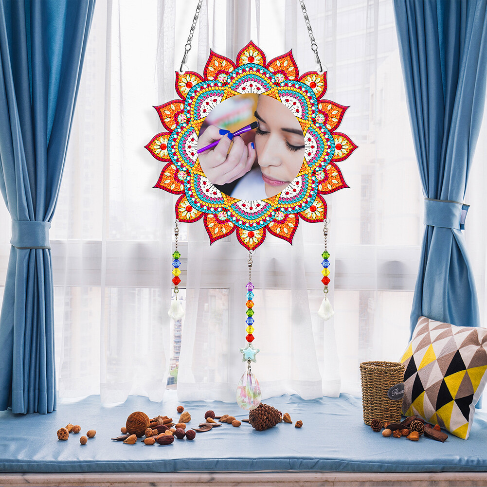 DIY Diamonds Painting Mirror Art Crafts Acrylic Mirror Wall Hanging