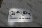 Motley Crue Official Fan Club Member Metal Card 2015 tour + Cuff Bracelet Lot