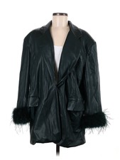 Lamarque Women Black Faux Leather Jacket M