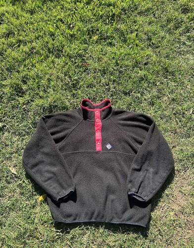 Vintage Woolrich Women’s Sigmet Gear Fleece Pullover Sz XL Black USA