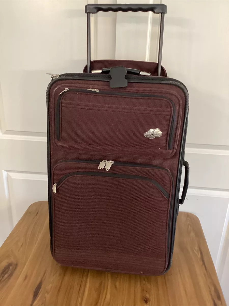 Vintage Skyway Rolling Wheeled Burgundy Luggage Suitcase 29 x19 x10