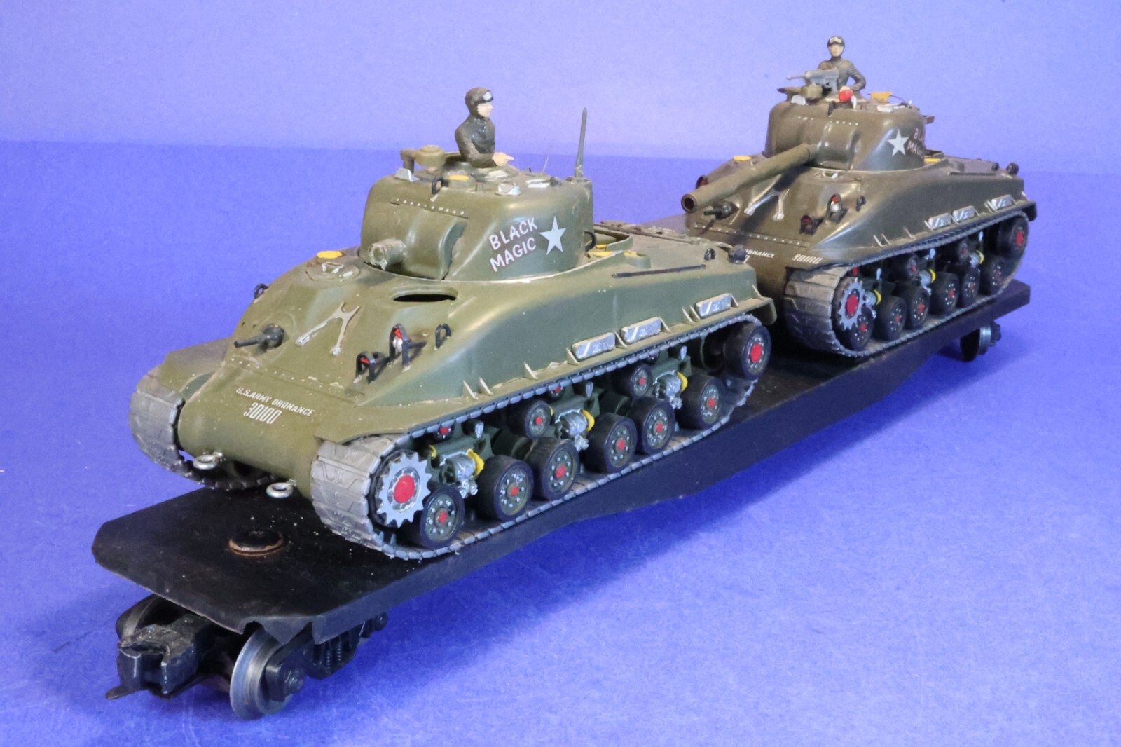 Custom O Gauge Metal Flat Car W Military Tanks Load 425a EBay