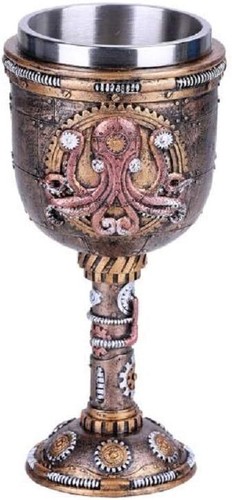 Steampunk Kraken Goblet Chalice Wine Cup Geared Octopus New