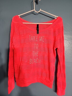 Love Dream Ladies Size M Pink Take Me To The Beach Long Sleeved Top