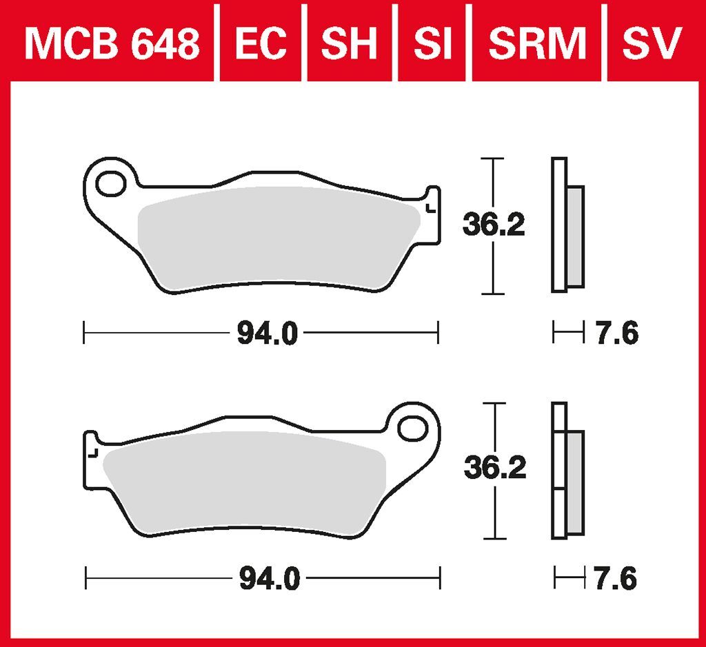 TRW MCB582RSI Sinter Offroad Bremsbelagsatz - Für Kawasaki KDX Vorderachse & Viele Motorräder