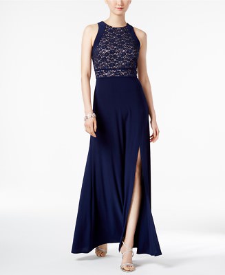 Nightway Lace A-Line Gown Navy Size 10 | eBay