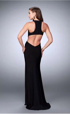 La Femme Style 23791 Halter Beaded Cutout Gown, Black, Size 4 | eBay La Femme Style 23791 Halter Beaded Cutout Gown, Black, Size 4 | eBay