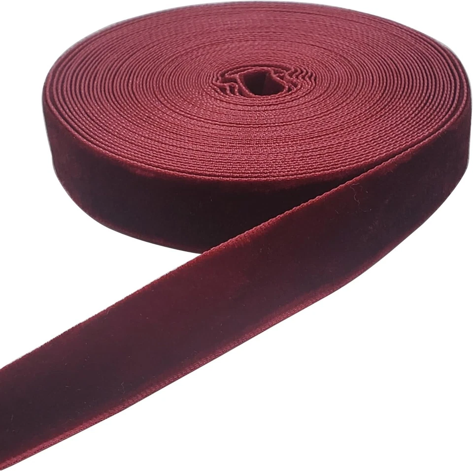 10 Yards Velvet Ribbon Spool, Wine, 5/8" - Image 2 of 4