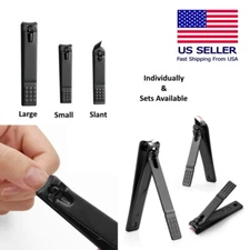 Professional Stainless Steel Finger Nail Toe Black Handle Clippers Trimmer Sets