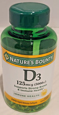 Nature's Bounty Vitamin D3 125 Mcg 5000Iu 240 Ct Immune Support Rapid Release