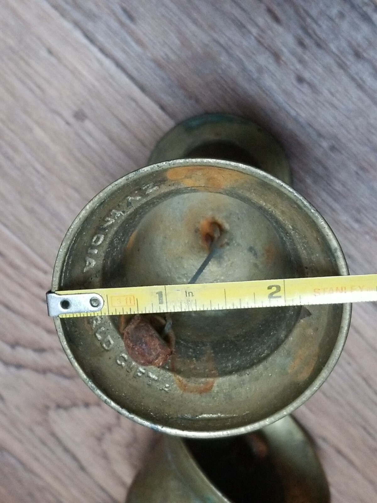 Vtg Pair of Etched Brass Candle Stick Bell Holders 4” by Z.Y. India