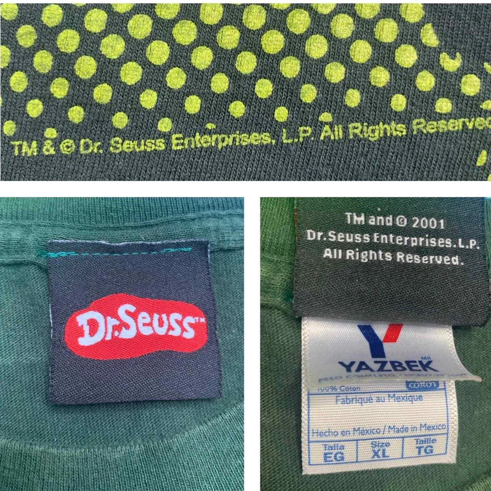 Vintage 2001 The Grinch Big Face t-shirt on a Dr. Seuss tag size XL - Image 3 of 3