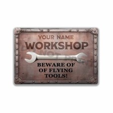 Personalized Rustic Workshop METAL SIGN OR VINYL DECAL 8x12 Garage Sign Man Cave