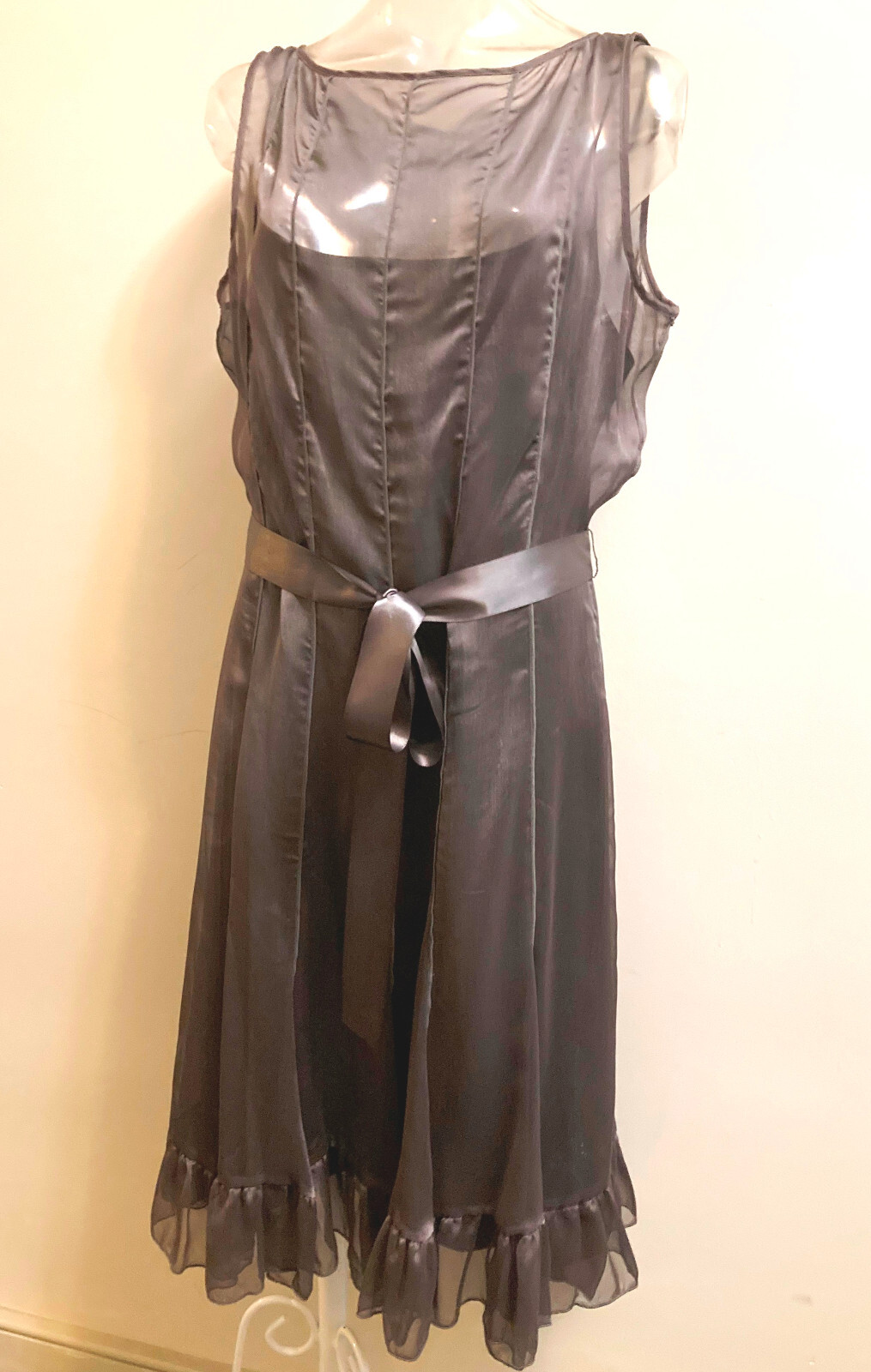 DOUGLAS HANNANT Translucent Silk Silver Cocktail … - image 1