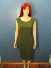 Plus Size 22W green ZIP UP SLEEVELESS dress by ALLISON CHE