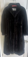 Lunaraine Black Mink Full Length Coat George Brothers 1980s - Size S One Owner