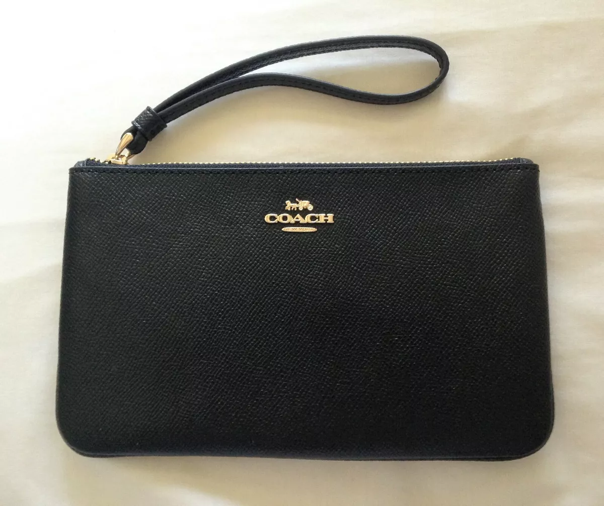 Coach small sale wristlet black