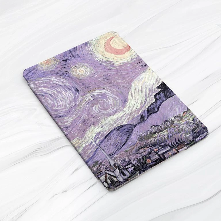 Funda Van Gogh Noche Estrellada Púrpura para iPad 10.2 Air 3 4 5 Pro 9.7 11 12.9 Mini Foto 3 de 4