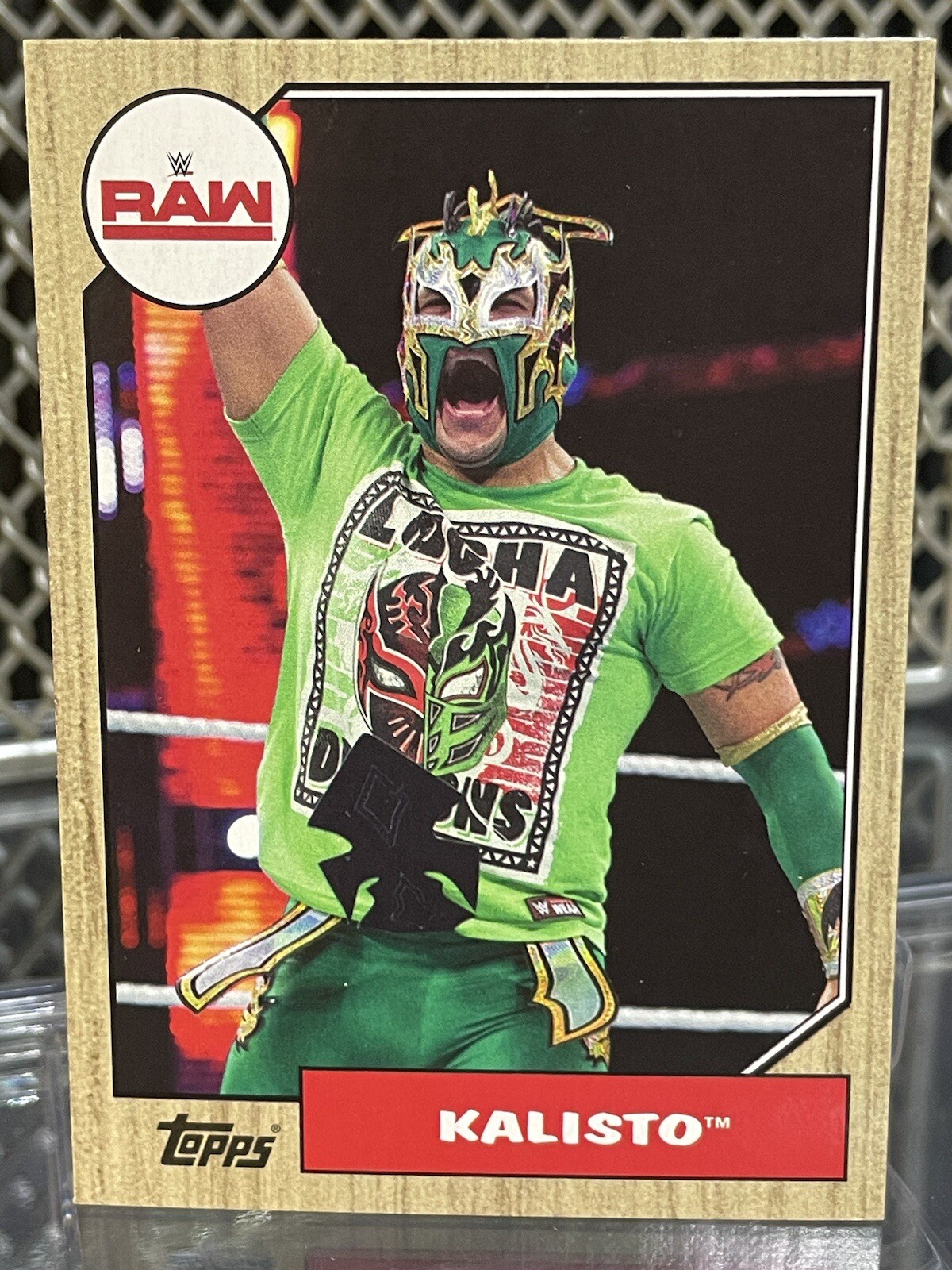 Tarjeta de lucha libre 2017 Topps Heritage Kalisto WWE 1987 #54 NXT Lucha Dragons AAA