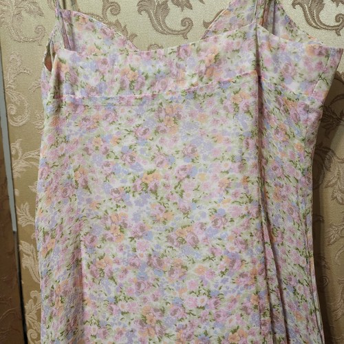 R.E.D. Valentino Vintage Y2K Pastel Pink Floral Roses Slip Dress Size 42 - Picture 6 of 7