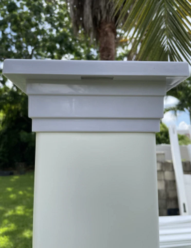 1-Pk Solar White Cap Light With 4 Bright White SMD LED For 5"x5" PVC/Vinyl Post - Image 2 of 4