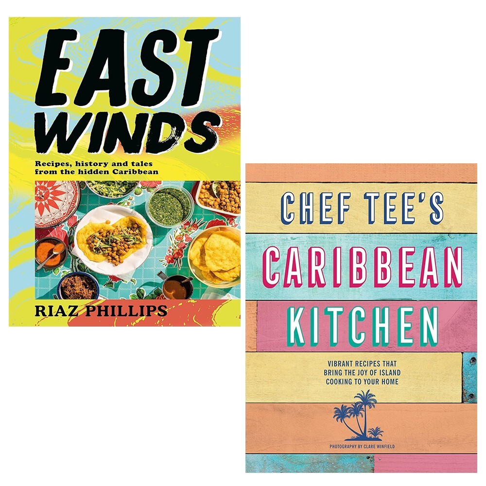 East Winds Riaz Phillips, Chef Tee's Caribbean Kitchen 2 Books Set Hardcover
