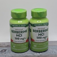 2X Nature's Truth Advanced Berberine HCl 500mg 60 Capsules Sugar Metabolism 6/27