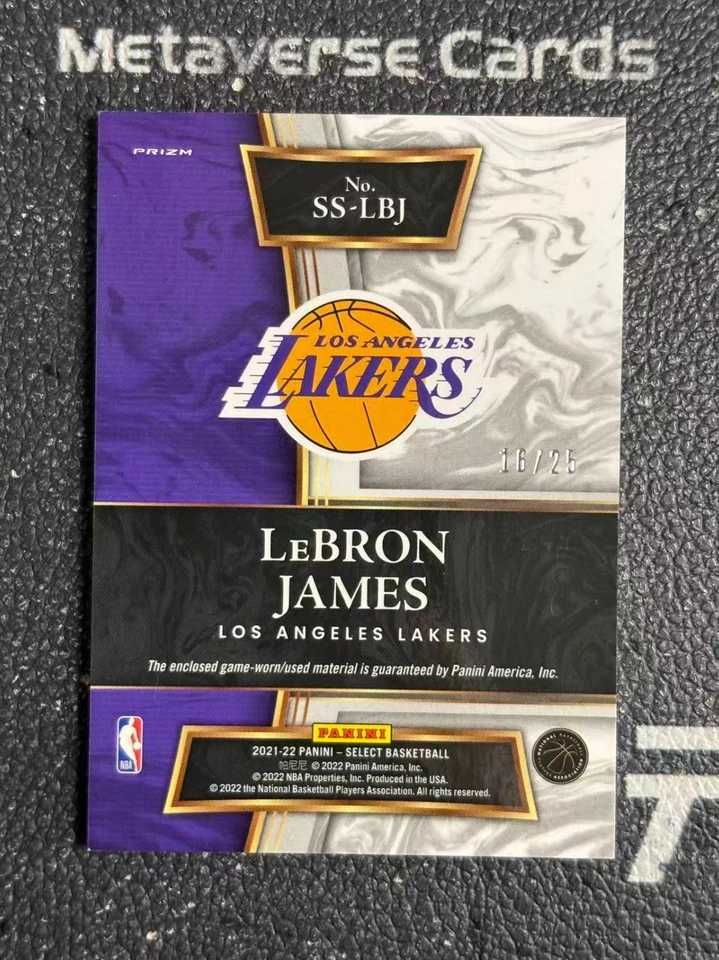 2021-22 Panini Select Basketball Game-Worn Patch Tie-Dye Lebron James /25 - Image 2 of 2