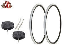 ALTA BIKE 700x25c LEGGERO BIANCO SPEED SLICK PNEUMATICI 60MM PRESTA TUBI (6pz)