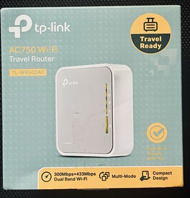 TP-LINK TL-WR902AC AC750 Dual Band Wi-Fi Travel Router 2.4 GHz, 5 GHz 750 MBit/s