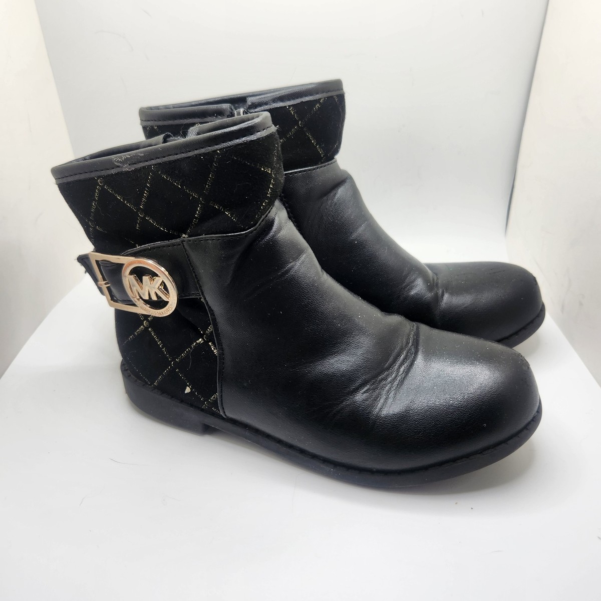 Michael Kors Little Girls Size 11 Reeta Black Ankle Zip Close