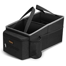 Car Seat Organizer - Backseat Car Organizer with Cup Holders, Car Storage Black