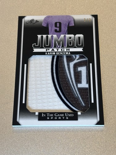 Karim Benzema 2022 Leaf Jumbo Patch In the Game Used Match Worn Card /3 Madrid