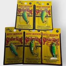 STRIKE KING BITSY MINNOW NEW- LOT OF 5 FIRE TIGER 1/8th oz FREE SHIPPING