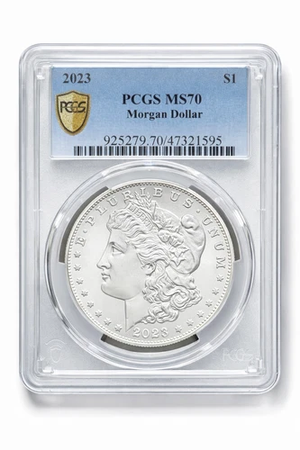 2023 $1 Morgan Silver Dollar PCGS MS70 Gold Shield