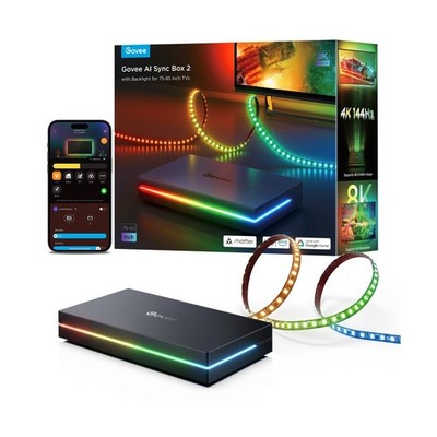 Govee HDMI 2.1 Sync Box 2, AI Sync Box with TV Backlight, Supports 8K@60Hz, 4...