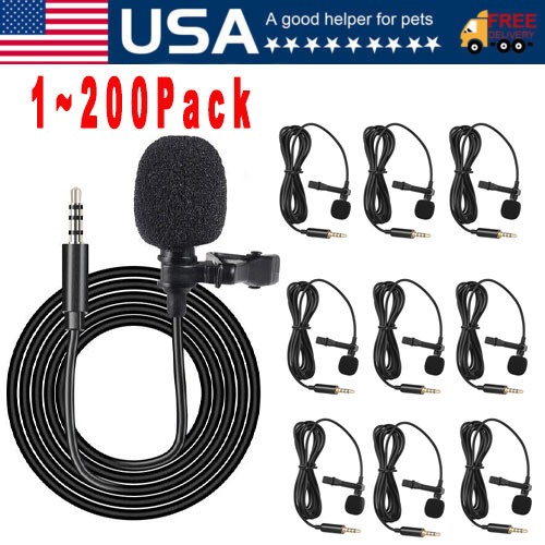 Omnidirectional Lapel Lavalier Microphone Clip-on Condenser 