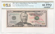 2017A $50 Federal Reserve New York PCGS Gem66 PPQ FR#2133-B