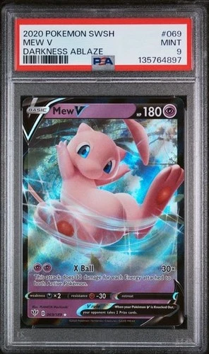 2020 POKEMON SWORD & SHIELD DARKNESS ABLAZE #069 MEW V PSA 9