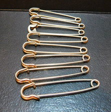 Lot of 8 Vintage 3" Safety Pins See Photos for Details